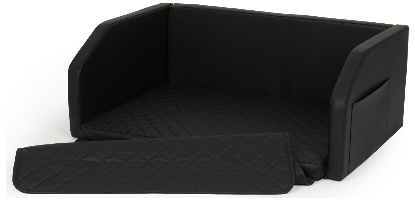 Velinda Trasportino Pieghevole per Cani Bagagliaio Auto Materasso Cintura 100x70 cm (Colore: Nero)
