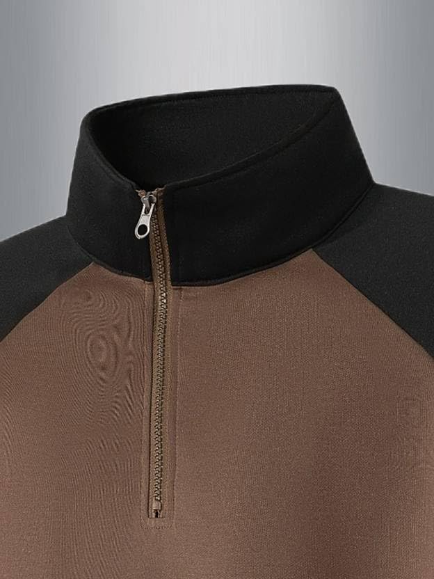 Image of Half Ziper Self Design Sweatshirt for Men(DC-HZS-P)