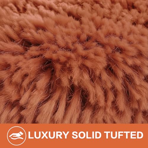 Image of Microfiber Toilet Lid Cover, 17.5 inchx15 inch Fits Round Oblong and Elongated | Toilet Seat Covers for Bathroom, Machine Washable, Decorative Fuzzy fur Look Round Toilet Seat Cover Extra Soft Absorbent
