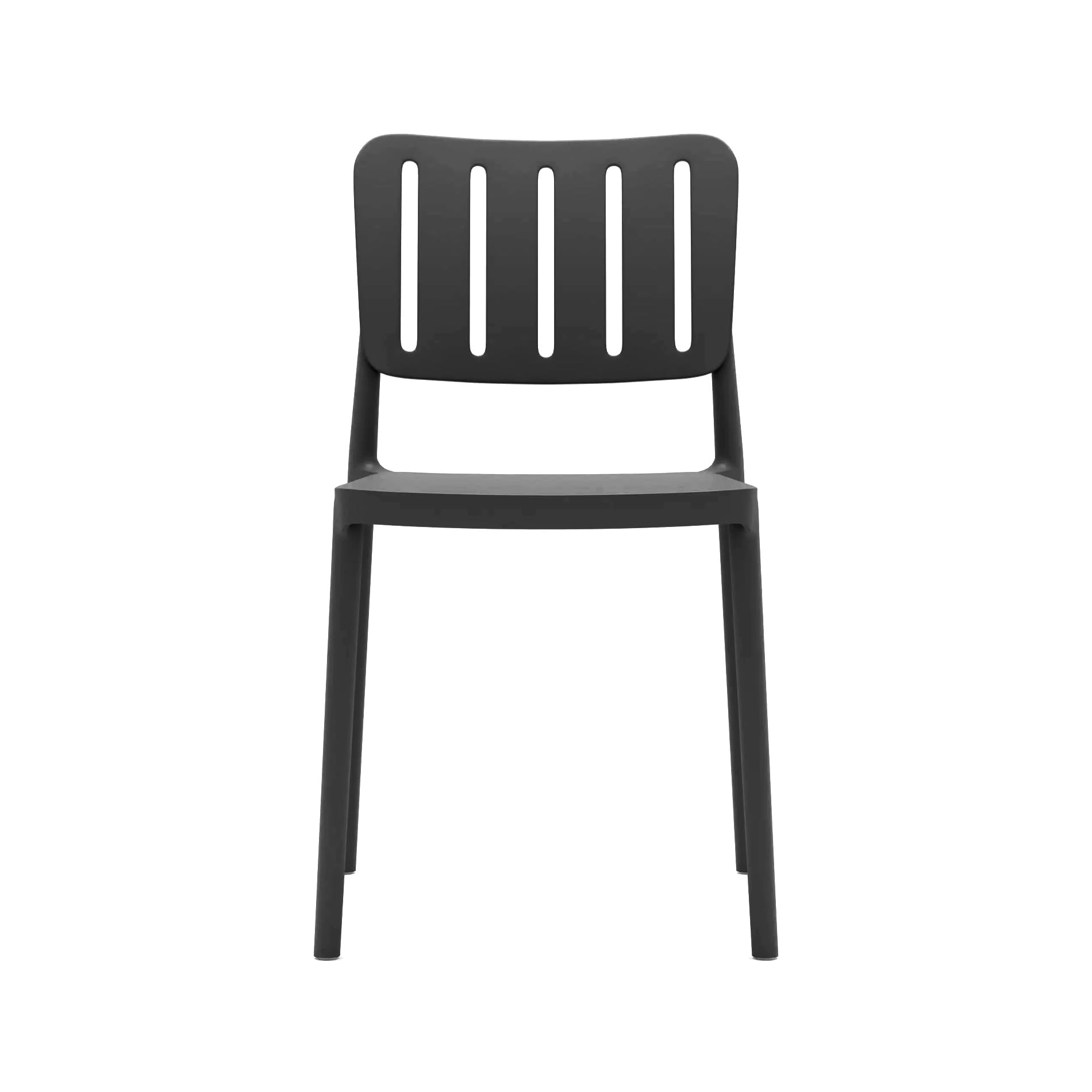 Rebecca Mobili Set 4 Sedie Impilabili, Sedie da Esterno, Nero, Polipropilene, Salvaspazio, Eleganti, per Giardino o Sala da Pranzo - Misure HxLxP: 82 x 42 x 53 cm - Art. RE7194V8M4