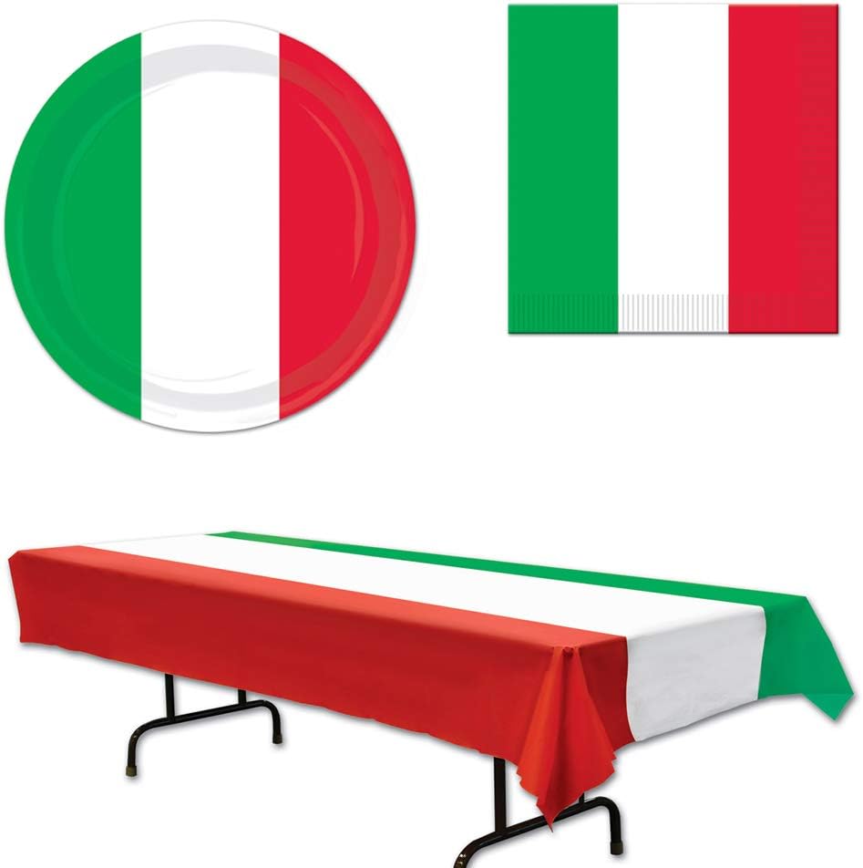Italian Italy Flag 54" x 108" Tablecover 16 Plates 16