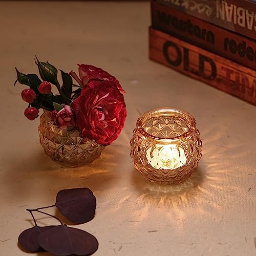Darjen 7802 Gold Votive Candle Holders Set Of 24- Round Glass Candle Holders Bulk For Table Centerpiece, Tea Lights Candle Holders thumb #5