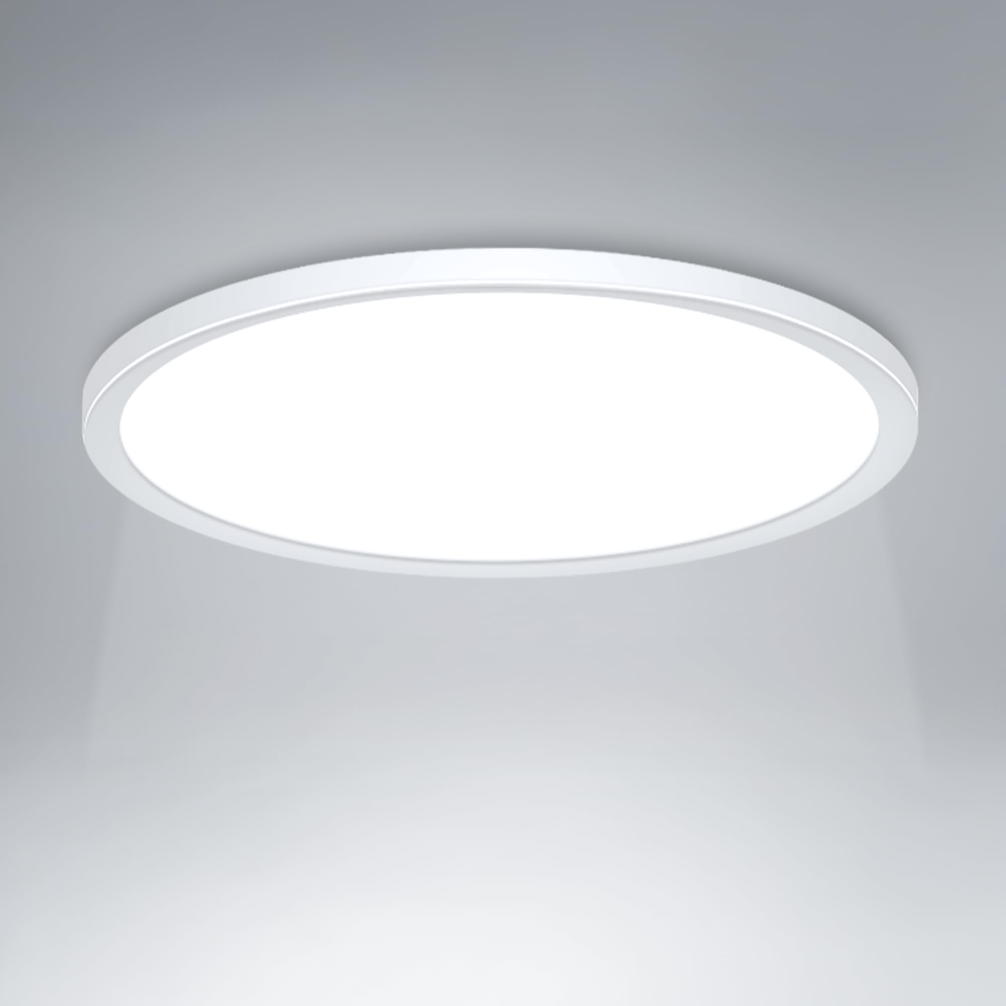 JONMONSM Ultradünne LED Deckenlampe, 25W Badlampe Rund Flach Deckenleuchte, 6000K 3900LM Modern Schlicht Lampe Dünn für Wohnzimmer Badezimmer Schlafzimmer Küche Balkon Keller Büro, 300 * 16mm