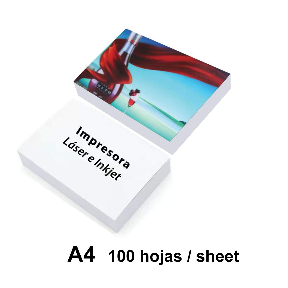 Backlight paper/Papel Retroiluminado/Papel Backlite 125G Formato A4 100 hojas para CARPETAS LED/Folder LED/Affiches LED para impresión en LASER o INKJET"IMPRESORA DE TINTA" (A4)