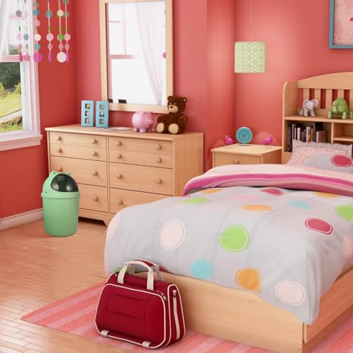 Image of IMIKEYA Mini Frog Trash Can Cute Small Trash Can with Lid Flip Plastic Desktop Waste Basket for Bathrooms, Kitchens, Offices, Dressing Table