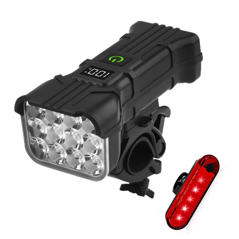 Bike Headlight for Haibike Sduro Cross Sduro FullSeven,Taillight Cycling Light Night Riding Light Cycling Torch Bicycle Lights Bike Lights Set Accessories,Black B