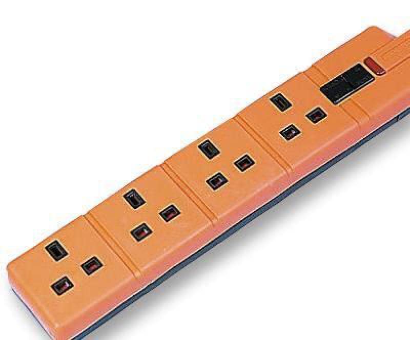 Permaplug - 4 Gang Heavy Duty Rubber Trailing Socket, Orange