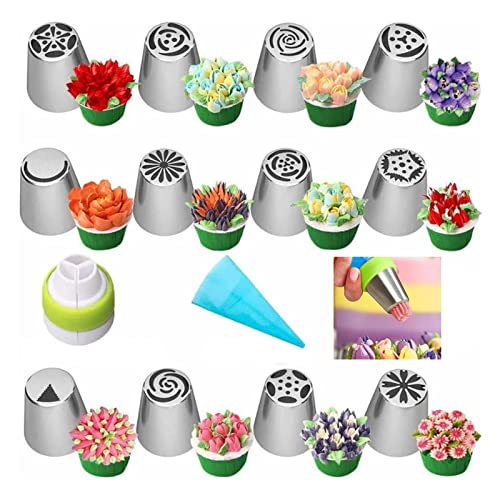 Opiniones de Duya los más solicitados. 46 14 Piezas Boquillas Para Decorar Pasteles, Suministros Para Decorar Pasteles Con Manga Pastelera, Juego De Puntas Rusas Para Tuberías, Ideal Para Hornear En Casa, Fácil De Usar Y...