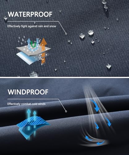 Image of Men's Mountain Ski Jacket Winter Snow Coats Waterproof Warm Fleece Lining Jacket Parka with Hooded