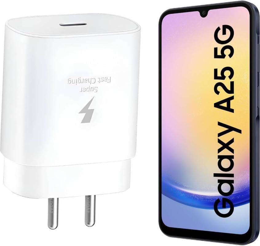 Image of Original 25Watts Adapter Compatible with Samsung 25W Type-C Travel Adaptor with Cable, White (25WattSamsungWhite) GFR570