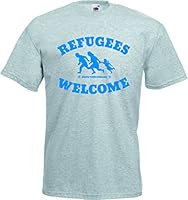 Refugees Welcome T-Shirt Graumeliert