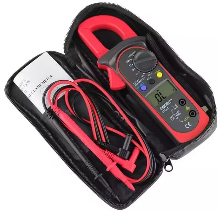 Image of Digital Clamp Meter Multimeter AC Current and AC /DC Voltage Tester with Amp, Volt, Ohm, Continuity, Diode and Resistance Test, Auto-Ranging, Red, MSR-C600