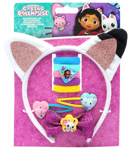 Gabby's Dollhouse Haarschmuckset mit Katzenohren, 5 Haarbänder und 3 Haarclips 16,5x2x20,5 cm