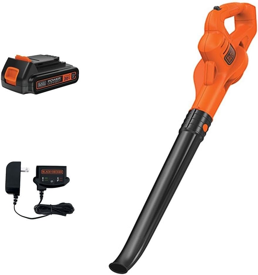 Cordless Leaf Blower with Battery and Charger 20V MAX, Electric Leaf Blower 130 mph Air Speed, Lightweight Design (LSW221)