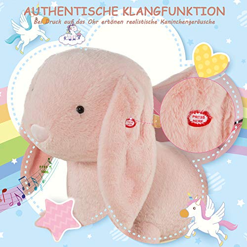 HOMCOM Schaukeltier Schaukelpferd Kinder Schaukel Rosa 60 x 33 x 50 cm – Bild 7