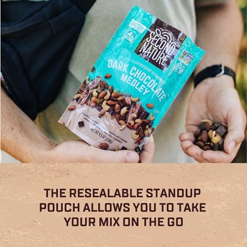 Second Nature Dark Chocolate Medley Trail Mix, 12 oz. Resealable Pouch (Pack of 1) – Certified Gluten-Free Snack Mix – Dark Chocolate and Nut Trail Mix Ideal for Quick Travel Snacks or Lunch Snacks - image 4