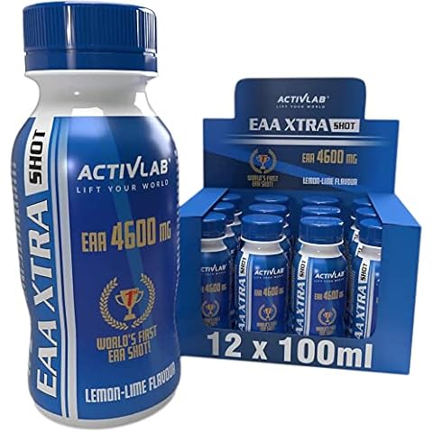 Activlab EAA Xtra Shot 12 x 100ml | 4600mg of EAA in 1 Shot|Lemon - Lime Flavor | 9 Essential Amino Acids; Regeneration & Muscle Building | WHO Recommendation Cover