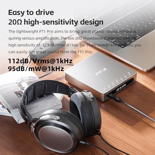 Image of FiiO FT1 Pro Open-Back Planar Magnetic Wired Hi-Fi Headphones for Home, Studio, Recording, High Sensitivity (Black)
