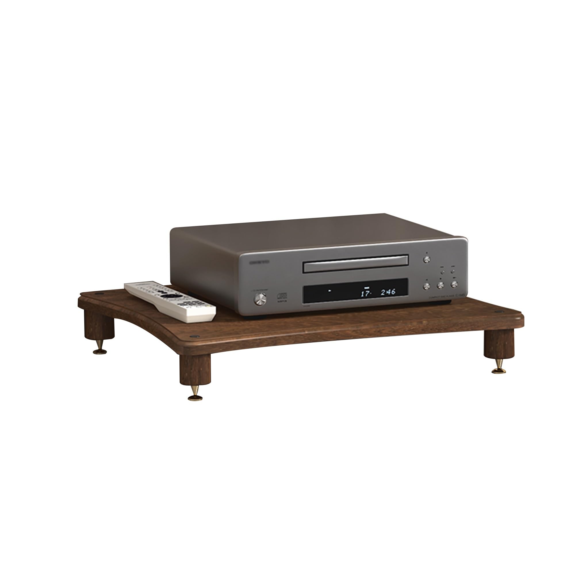 Mobile Giradischi in Legno Supporto Casse Audio HiFi Aperto Multifunzione Consolle per Jukebox Lettori Dvd Console di Gioco Accessori TV(Walnut,60 * 48 * 10cm)