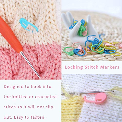 Image of 500 Pieces Colorful Knitting Markers Crochet Clips, Knitting Crochet Stitch Markers, Stitch Counter Needle Clips for Knitting DIY Craft Plastic Safety Pins (Pack of 3)