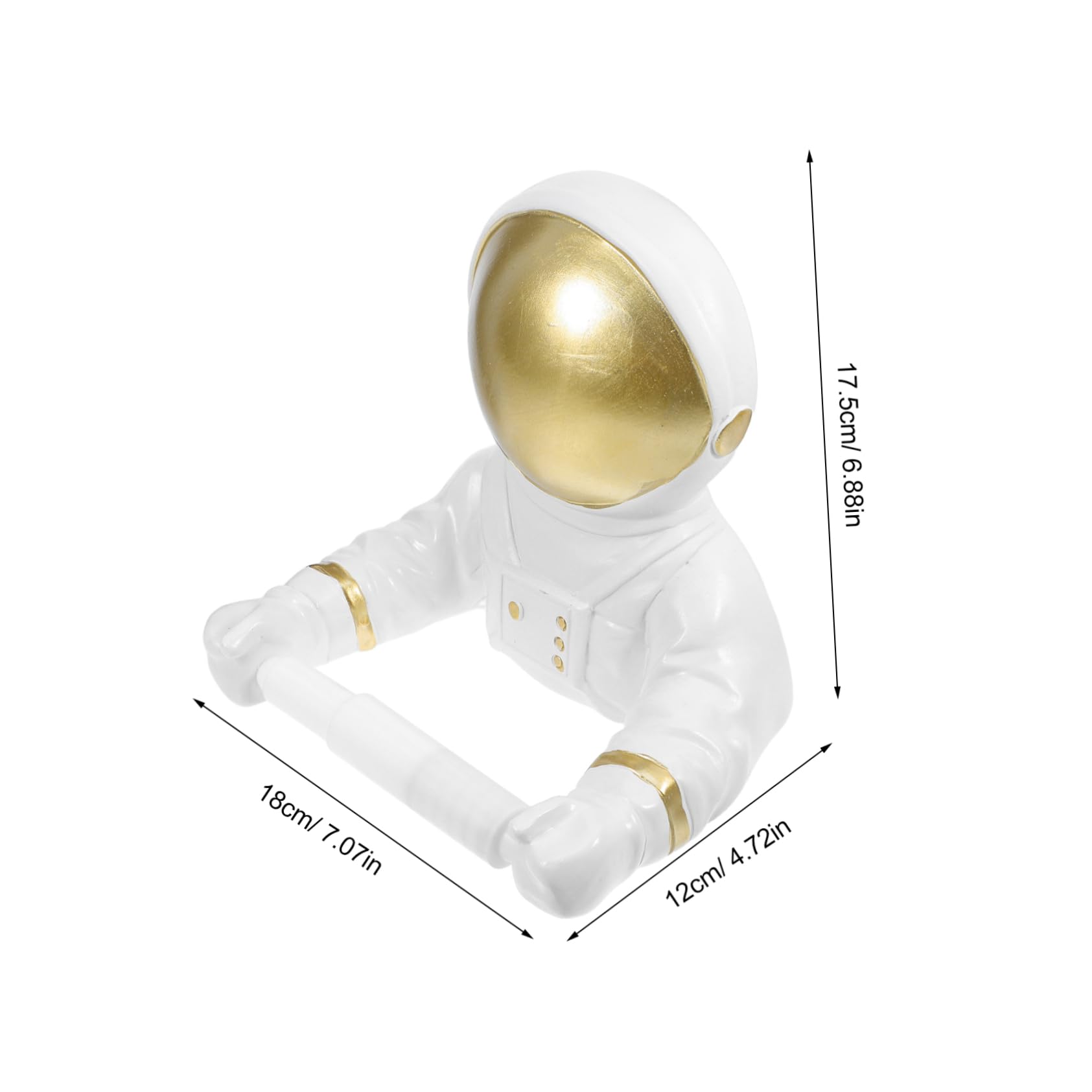 Soporte de Pared Astronauta de Resina Dorada para Rollos de Papel
