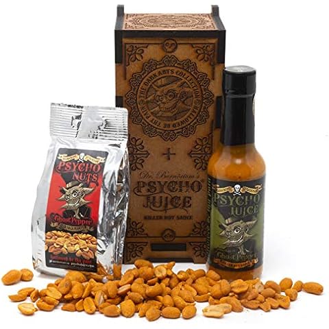 Psycho Juice Dark Arts Holz-Chilisauce & Nüsse Geschenk-Set Cover