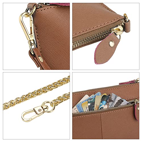 Image of Uromee Wristlet Wallet Clutch Purses for Women Genuine Leather Crossbody Bag Handbag with Detachable Shoulder Chain