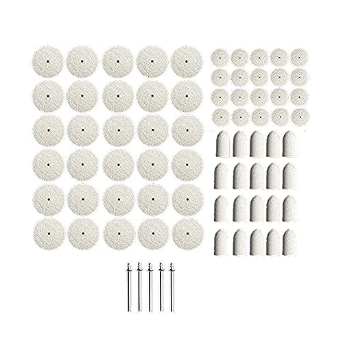 Haobase 75pcs Felt Polishing Pad & Wheel,Point & Mandrel Kit