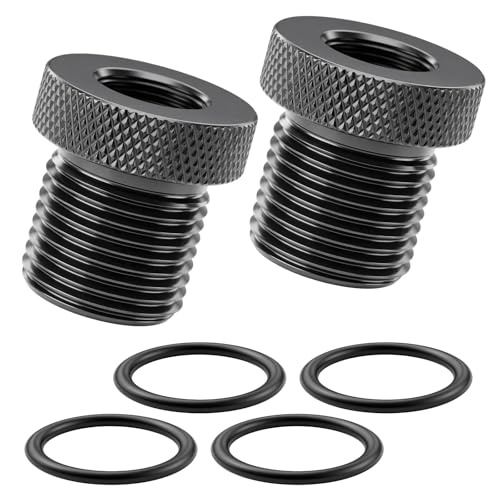Senlinyu Thread Adapter and Rubber Washer 1/2-28 to 3/4-16 Thread Protector Fittings for Fuel Cooling Brake System Automotive Accessories for Car Truck SUV (2PCS -1/2-28 to 3/4-16 Thread Protector)