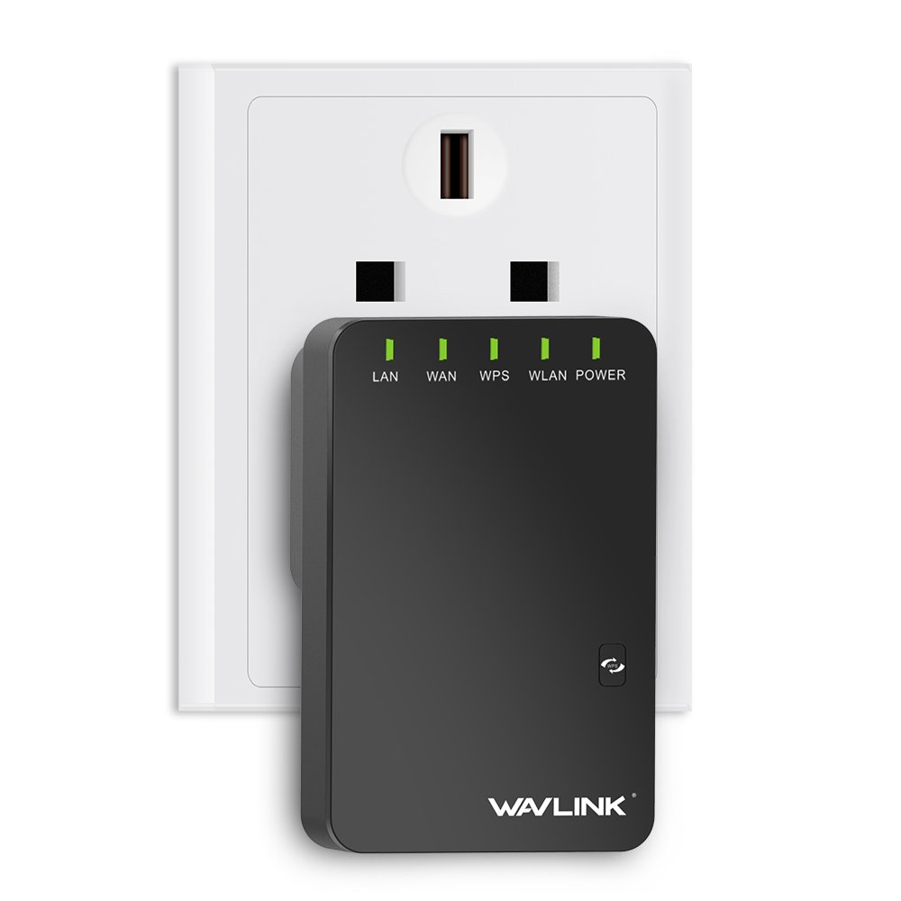 WAVLINK 300Mbps Wi-Fi Extender, Wireless Router Extender, Wireless Repeater Range Extender(2 Ethernet Port Wireless Repeater/Router/AP Mode, Plug and Play,WPS)