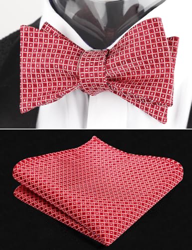 Image of Alizeal Mens 2pcs Solid Self-tied Bow Tie Set