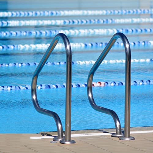 Set de 2 pasamanos de acero inoxidable para piscina
