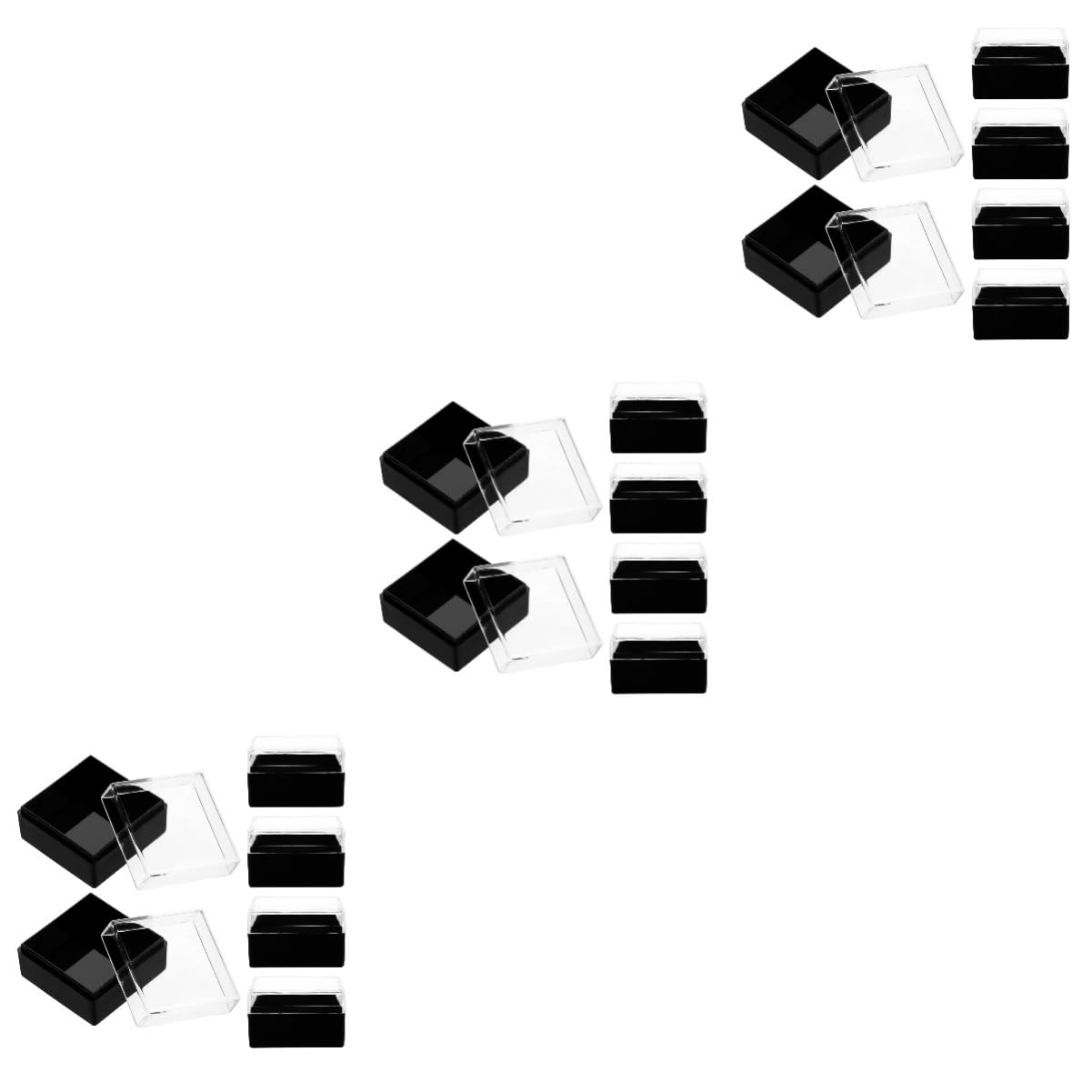 ULDIGI 3sets Lightweight Mineral Specimen Boxes Easy Open and Close Craft Beads Storage Jewelry Display Container Multi-Purpose Specimen Case 6pcs*3