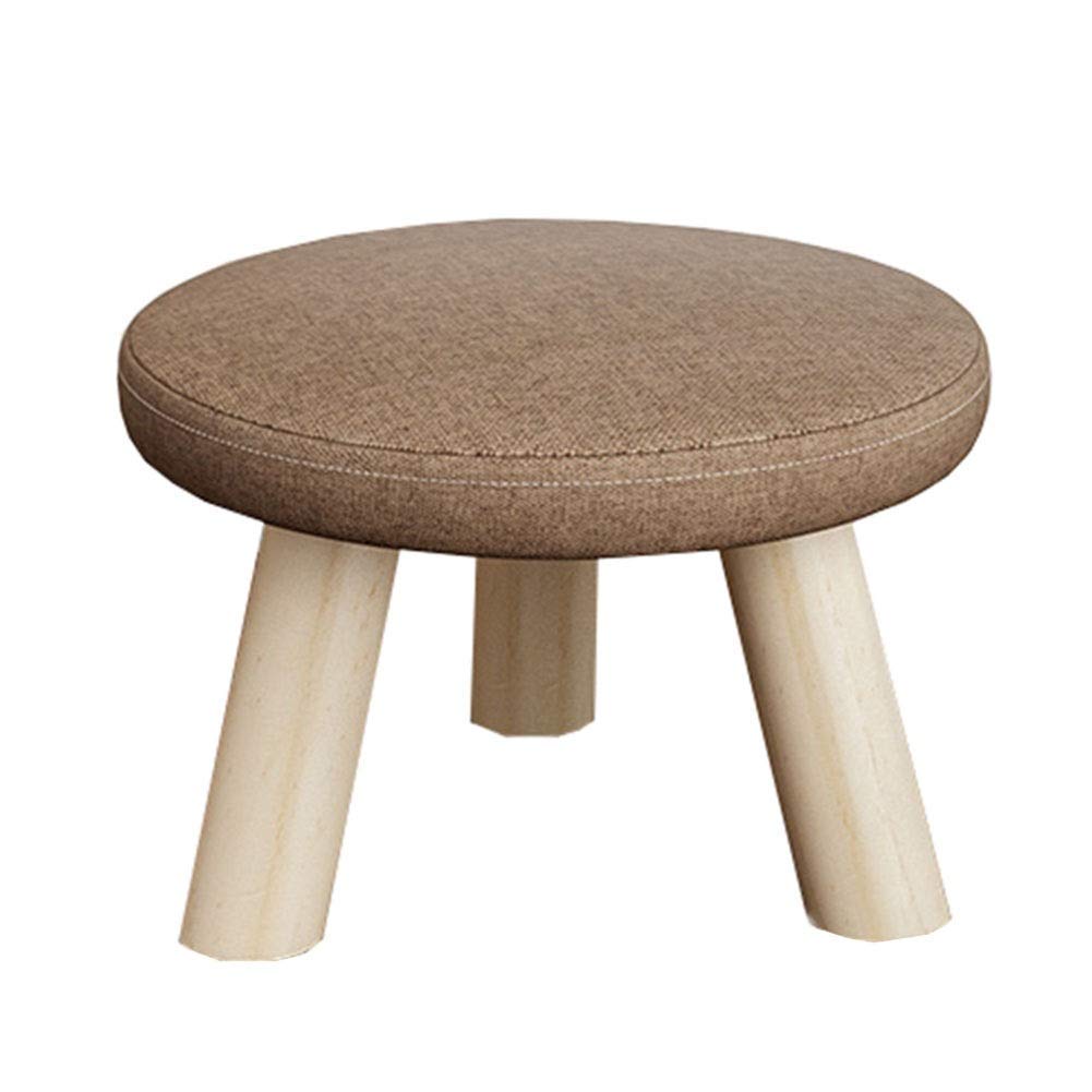 Repose-Pieds en Bois Massif Marron : Tabouret Carré et Pouf de Salon