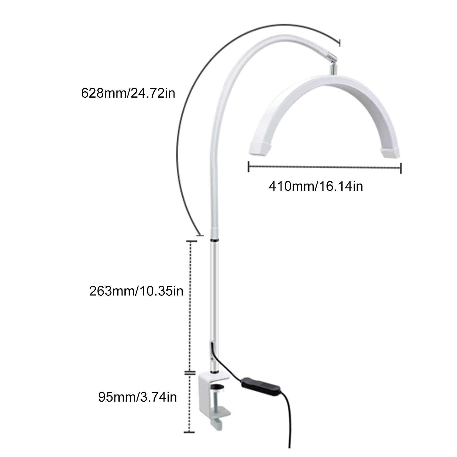 Kosmetyczna LED Half Moon 16 Cali z Zaciskiem 20 W (wtyczka UE)