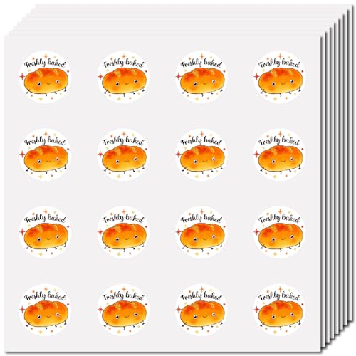 CREATCABIN 128 mini autocollants pain 1 pouce rond pain frais