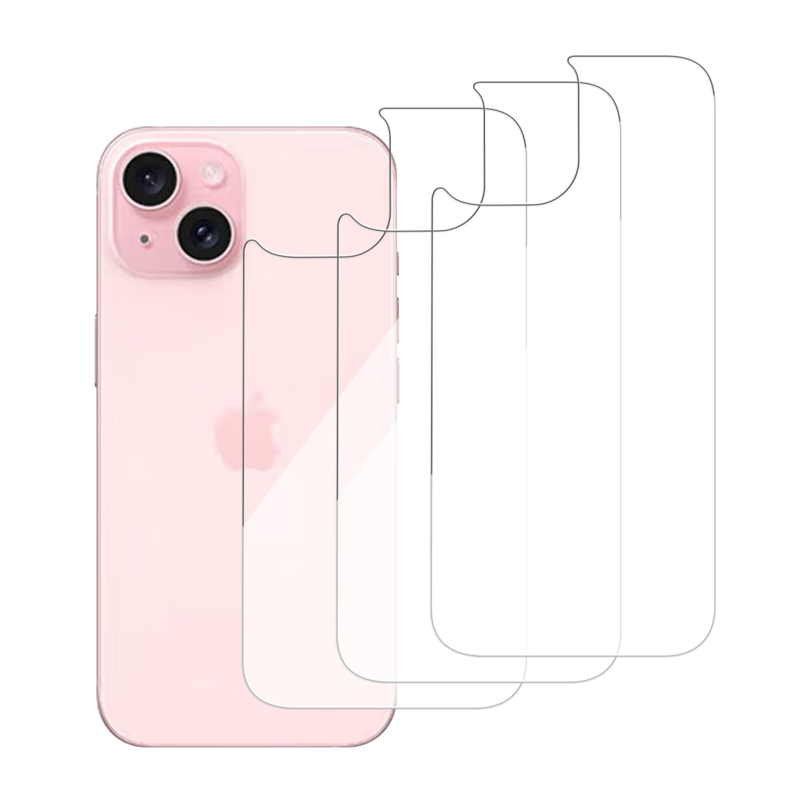 iCsapr 3 Pack Glass Back Screen Protector Compatible for iPhone 15/14 / 13 6.1 Inch 9H Hardness HD Back Tempered Glass, Scratch Resistant,Easy Install