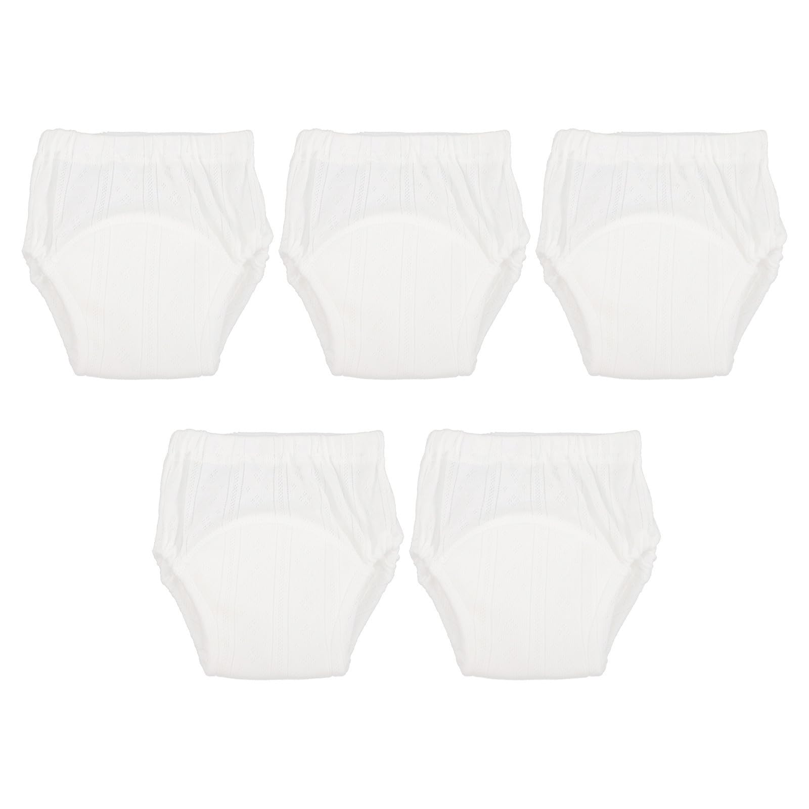 Pantalones de Entrenamiento Blanco de Algodón 5 Piezas para Bebés