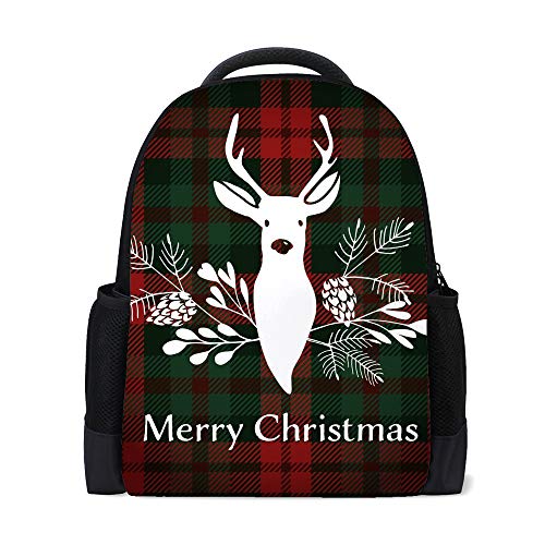 Sac à dos ordinateur motif renne pour les journées de cours et sorties d'hiver