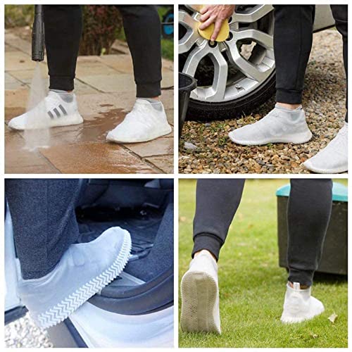 Silikon Überschuhe,4 Paar Wasserdichte Regen Schuhüberzieher,Rutschfeste Silikon Regenüberschuhe,Schuhüberzieher Wasserdicht,Anti-Rutsch Regenschutz Schuhe für Regen,Schneetag,Schlammige Straßen