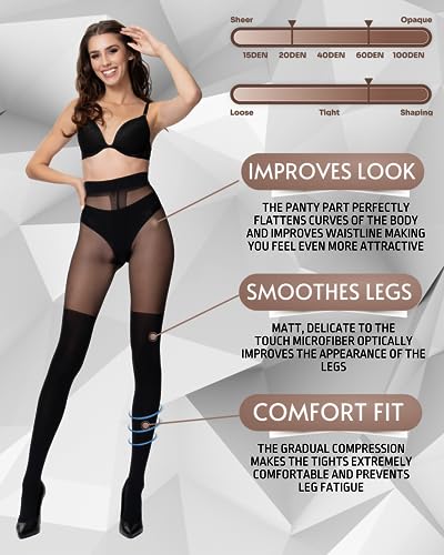 POSE Opaque Overknee Tights | Thigh High Stockings | Pantyhose with Overknee Boots Look2