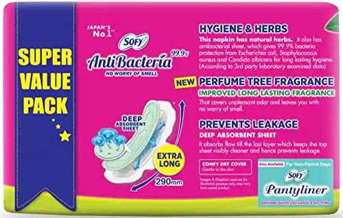 Hemir Fandom Sofy Antibacterial Extra Long Sanitary Napkins For Women, 48 Pads - Image 2
