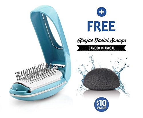 TOUCHBeauty Detangling Hair Brush for Women Vibration Scalp Massagers + KONJAC