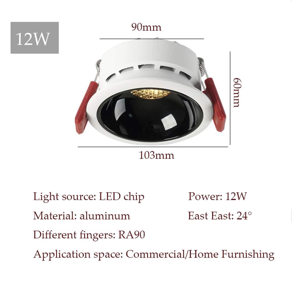 Kit di Illuminazione A Incasso LED in Alluminio Bianco Confezione da 9 Pezzi Faretti A Incasso LED Luci LED da Incasso A Soffitto per La Casa