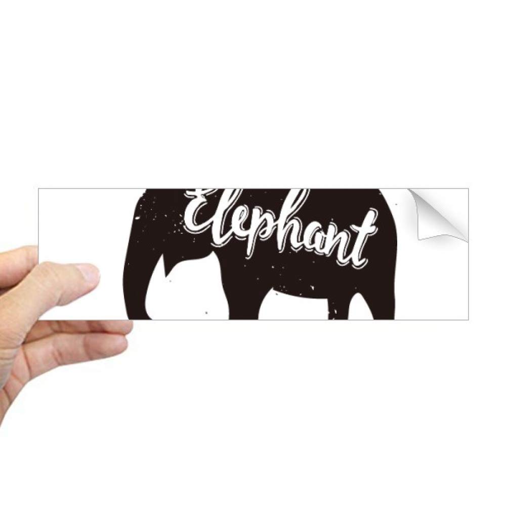 Autocollant ordinateur portable éléphant noir et blanc au bureau ou en café