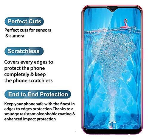 Image of Screen Protector for Oppo A7 / Realme 3 / 3i / A5s (Black) Tempered Glass Edge-to-Edge 6D Screen Guard With Installation Kit