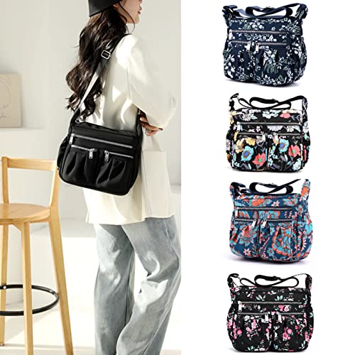 Crossbody Bags for Women Multiple Pockets Shoulder Handbag Casual Nylon Lightweight Purse2