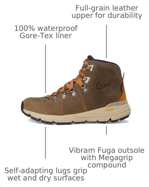 Image of Danner Mountain 600 Hiking Boots for Women - Waterproof, Durable Suede Upper, Breathable Lining, Triple-Density Footbed & Vibram Traction Outsole | Durable Suede Upper, Breathable Lining, Triple-Density Footbed & Vibram Traction Outsole