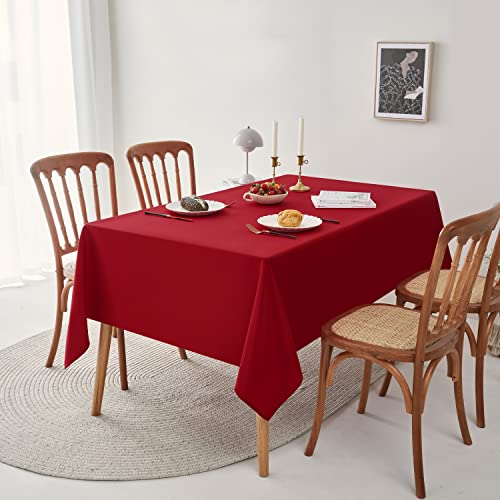 Nappe de Noël lavable polyester nappe rectangulaire rouge 140 x 180 cm