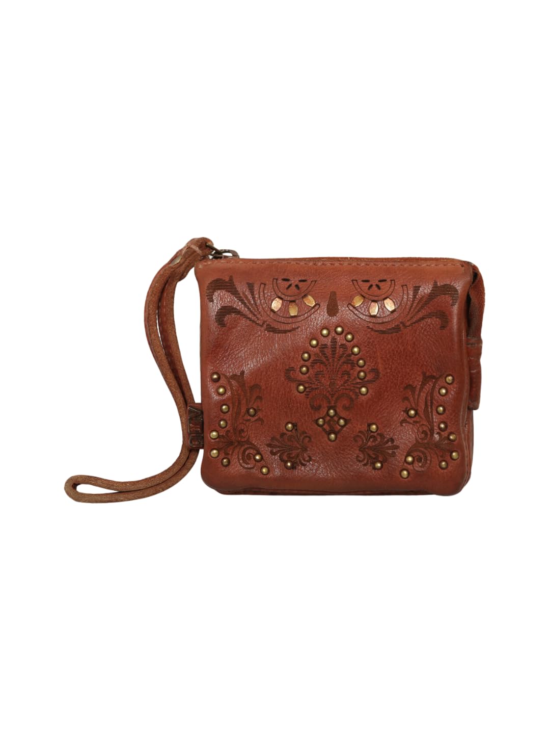 Women's Wristlet Card Pouch - Small Leather Floral Pattern Wallet - Mini Front Pocket Card Case Holder Coin Purse-image-21